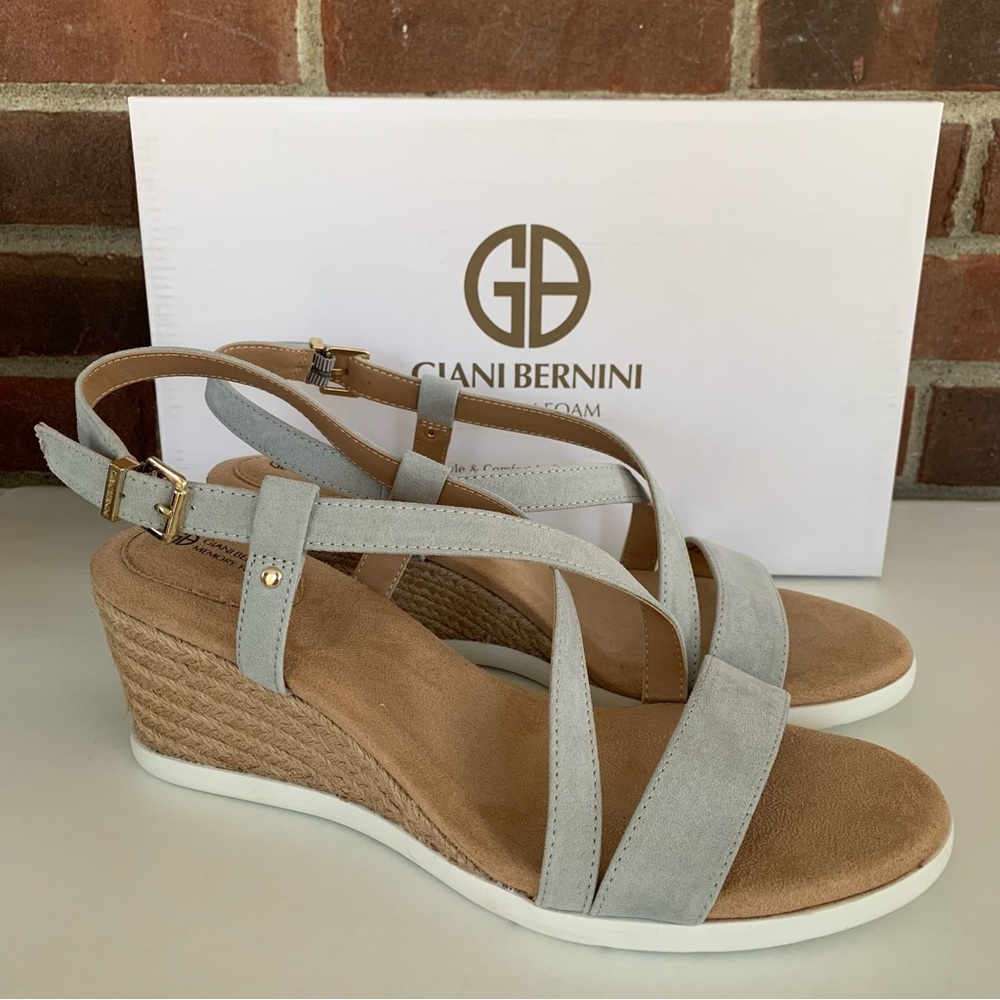 Giani Bernini Womens Delliel Breathable Ankle Strap light blue sandals US 11 M